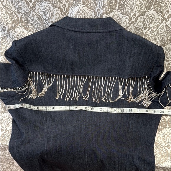 CINQ A SEPT SASHA BLAZER WITH CRYSTAL FRINGE - Picture 8 of 10